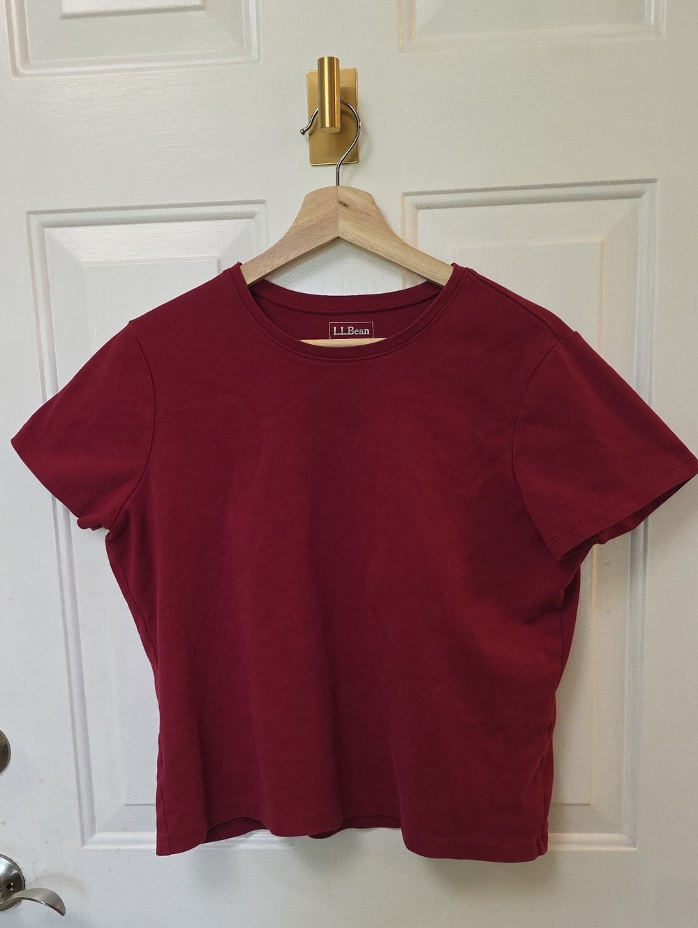 L.L. Bean Women's Short-Sleeve Crewneck Tee in Deep Red